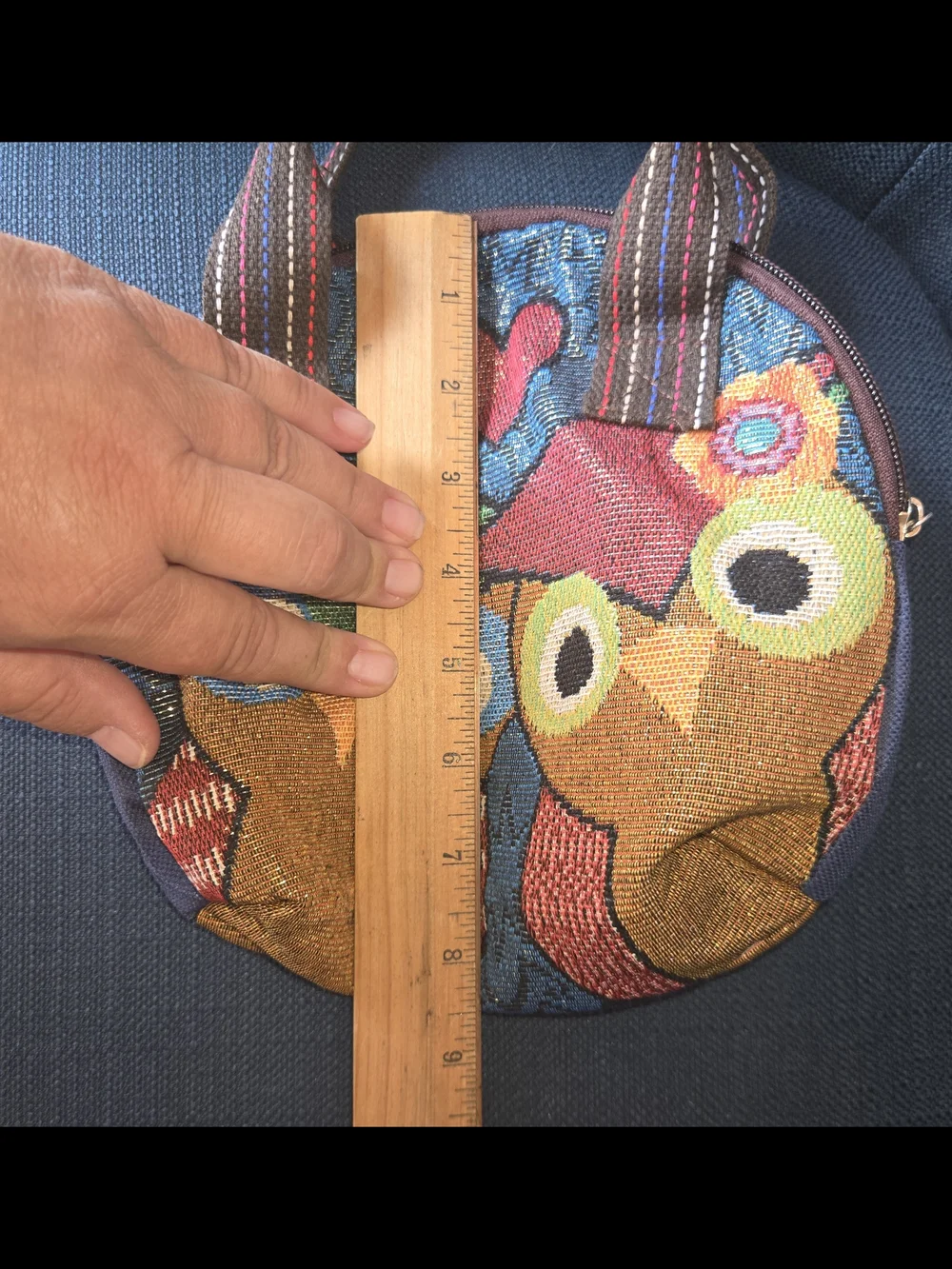 Whimsical Owl Tapestry Cosmetic Bag in Multicolor